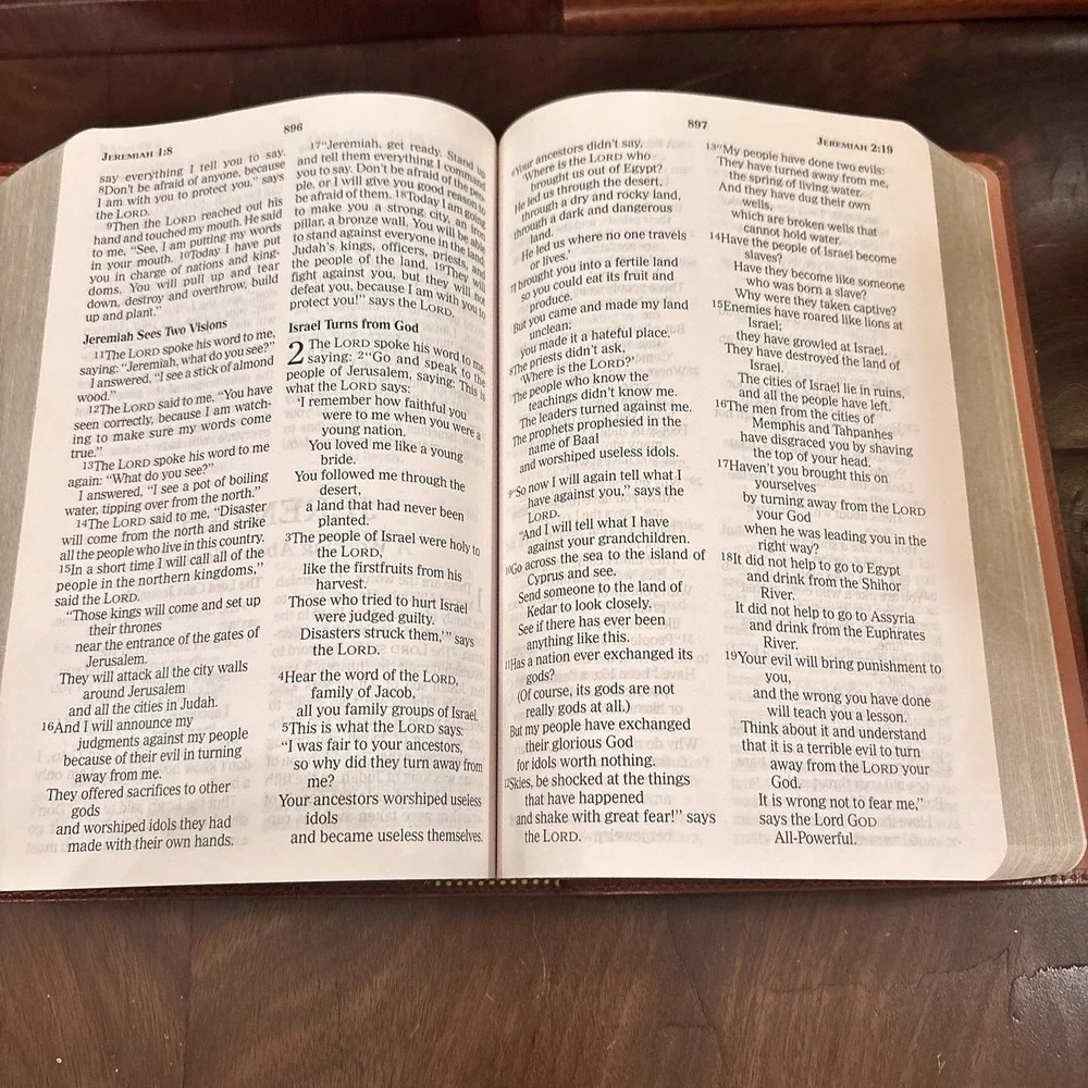 NCV Giant Print Holy Bible New Century Version Brown Leather Thomas Nelson 2007